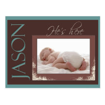 Custom new baby announcement postcard