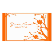 Custom orange floral theme business cards