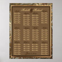 Custom Ornate Gold Wedding Table Seating Chart Poster