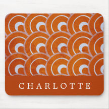 Custom Peacock Orange Mouse Pads