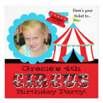 Custom Photo Circus Ticket Birthday Invitation invitations