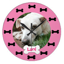 Custom Photo Pink and Black Dog Bones Pet Photo