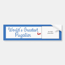 Custom Photo! Worlds Greatest Pugalier Bumper Stickers