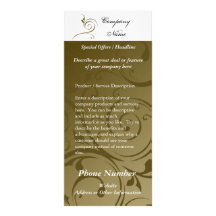 Custom Rack Card, Chocolate Swirl Design, Printing
