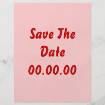 Custom, Save The Date. Red and Pink Flyer