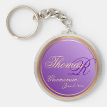 Custom Shades of Lavender Groomsman Keepsake Keychains