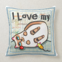 Custom Siamese Cat Love American MoJo Throw Pillow