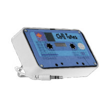 Custom Text Chill Tunes Retro Cassette Doodle Travelling Speaker