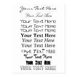 Custom Text. Fonts Postcard no. 15. Your Text Here