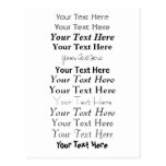 Custom Text. Fonts Postcard no. 2. Your Text Here.