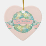 Custom Text Retro 50s Multicolor Christmas Wreath Ornaments