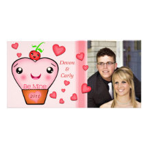 Custom Valentine's Day Kawaii Photo Card