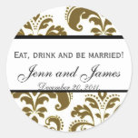 Custom Wedding Sticker Eat, Drink, and be Married