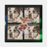 Customisable 4 Photo Instagram Reindeer Christmas Refrigerator Magnets