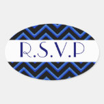 Customisable Chevron (Metallic Blue) (Wedding) Sticker