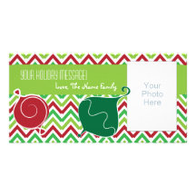 Customisable Christmas Photo Card with Ornaments