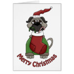 Customisable Christmas Pug Gifts and Tees Greeting Card