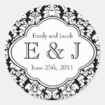 Customisable Damask Wedding Stickers