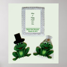 Customisable Froggy Wedding Display Poster