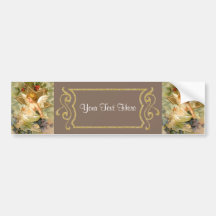 Customisable Gold Glitter Vintage Star Angel Bumper Stickers