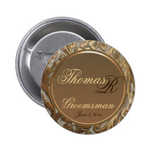 Customisable Groomsman Elegant Keepsake Button