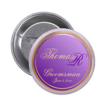 Customisable Groomsman Purple Keepsake Button