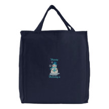 Customisable Holiday Snowman Drinking Tea Tote Bag