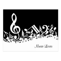 Customisable Jumbled Musical Notes Postcard