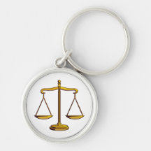 Customisable Keychain with Scales of Justice