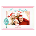 Customisable Merry and Bright Christmas Photo Card Custom Invite
