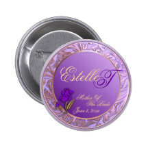 Customisable Mother Of The Bride Purple Keepsake Pinback Button