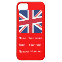 Customisable name, Rank and number iPhone 5 Covers