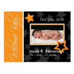 Customisable October Baby Birth Announcement Postcard