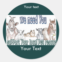 Customisable Pet Rescue Envelope seals Round Sticker