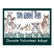 Customisable Pet Rescue postcards