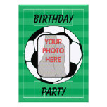 Customisable photo soccer ball party invitations