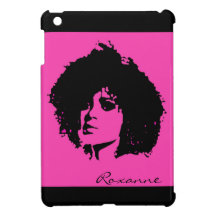 Customisable pink black afro woman ipad mini case