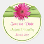 Customisable Pink Gerbera Daisy Monogram Sticker