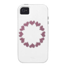 Customisable Pink Hearts Design iPhone 4/4S Case