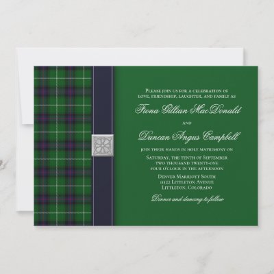 Customisable Tartan Celtic Wedding Invitation by wasootch