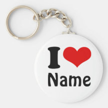 Customisable Valentines Day I love Heart Custom Keychain