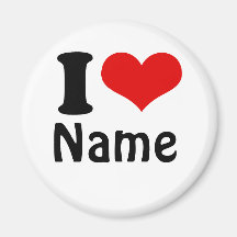 Customisable Valentines Day I love Heart Custom Refrigerator Magnet