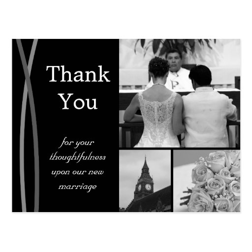 Customisable Wedding Thank You Card Photo Pictures Post Cards