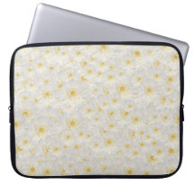 Customisable White Mums Laptop Sleeves