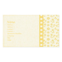 Customisable Yellow Floral and Stripe Biz Card Business Card