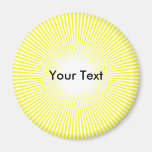 Customise Circle Sun Rays Yellow Magnet