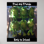 Customise frog poster Back to School