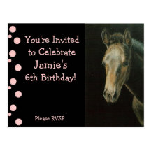 Customise Horse Party Invitations and Cards Postcards