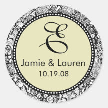 Customise Me ...Monogram Wedding Stickers