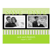 Customise Seagrass Save the Date Stripes Postcard